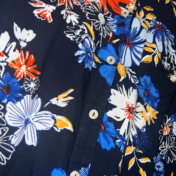 Floral Navy Button-Up Shirt - Picture 3 of 6